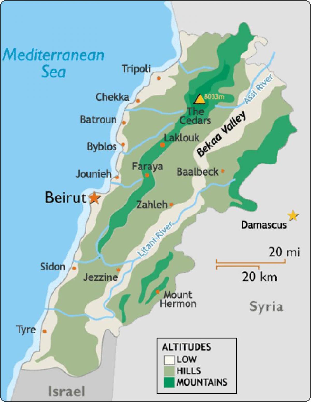 harta Liban climatice