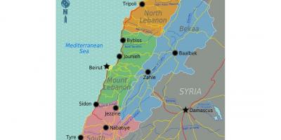 Harta Liban turistice