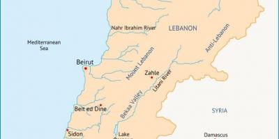 Liban râuri hartă
